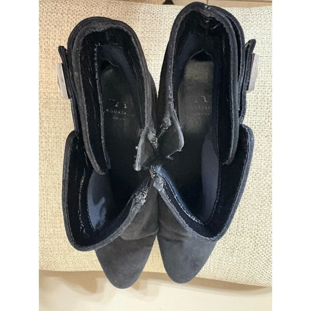AQUATALIA DANIELLA SUEDE‎ ANKLE BOOTS SZ 6 Black Made in Italy